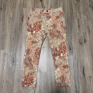 Seven7 Ultra High Rise Skinny Corduroy Pants Womens Size 8 Floral